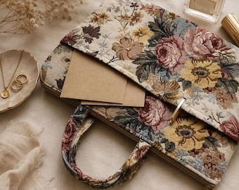 Floral MacBook Sleeve with Handles & Pockets