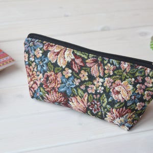 Make up bag, Toiletry bag, Cosmetic bag, Travel bag, Cosmetic case, Travel makeup bag, Zipper bag, Storage bag, Pencil case, Floral bags 画像 1