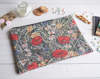 Poppies Tapestry Macbook Sleeve, Floral Laptop Case