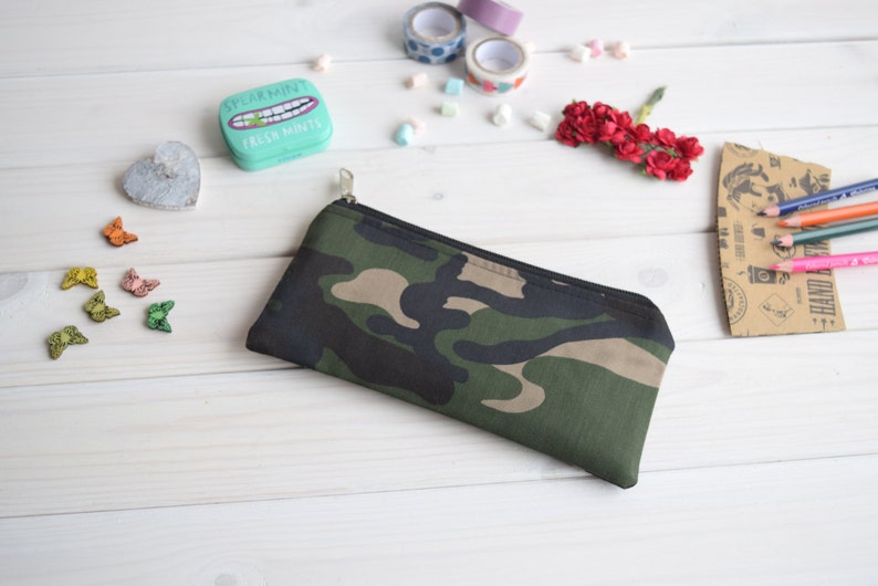 Camouflage Pencil Case Pencil Pouch Cosmetic Small Pouch Etsy