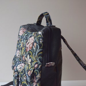 Backpack, Rucksack Bag, Purse, Vertical Square Shape bag, Laptop bag, Women backpack, School College Backpack, Travel bag, Black, Birds image 7