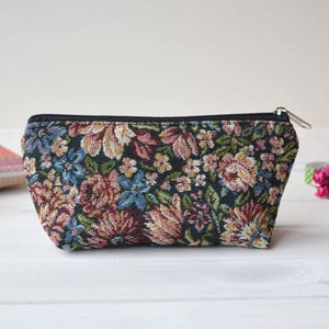 Make up bag, Toiletry bag, Cosmetic bag, Travel bag, Cosmetic case, Travel makeup bag, Zipper bag, Storage bag, Pencil case, Floral bags 画像 2