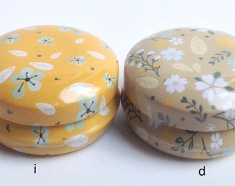 Little TINS, Lovely little TINS, All over pattern, Quality metal storage tins, Cute round tins, gift idea,