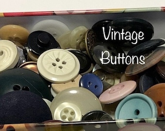 BUTTON TIN STASH, 25, 50, 75, 100 buttons, for needlework box, sewing accessories, craft buttons, garment buttons,