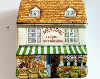 Little TINS, Hight Street shops and houses, fully printed exterior and interior detailing, cute little gift to give or receive, collectable,