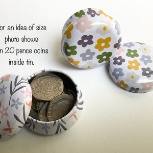 PRICE 2.95, Little TINS, Little Decorative TINS, Small Patterned storage tins, gift idea,