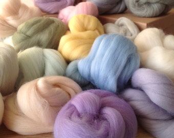 16 Colours, Soft felting wool, needle-felting wool fibre, Merino wool tops,