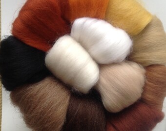 FOX Colours, Needle felting wool, sheep wool fibre, felting wool, Soft and fine wool for needle felting and wet felting,