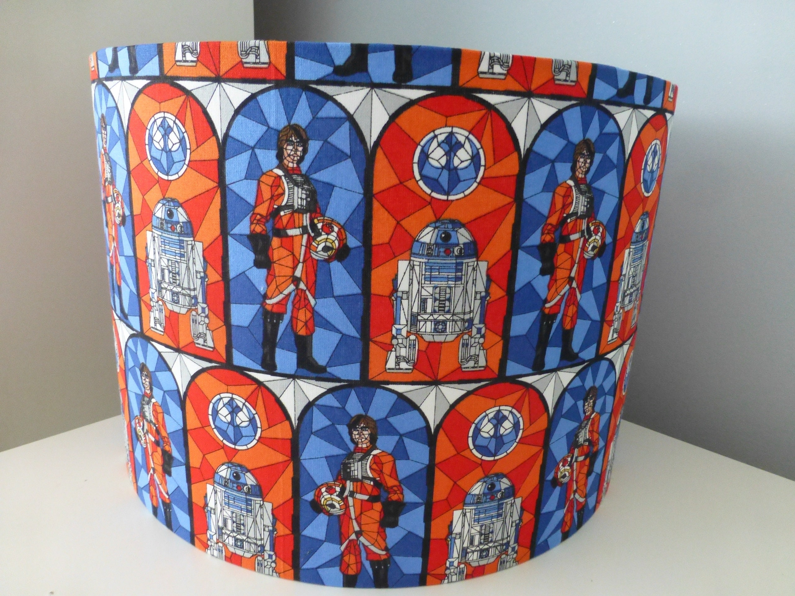 Star Wars Redblue Stained Glass Windows R2D2 Handmade Cotton