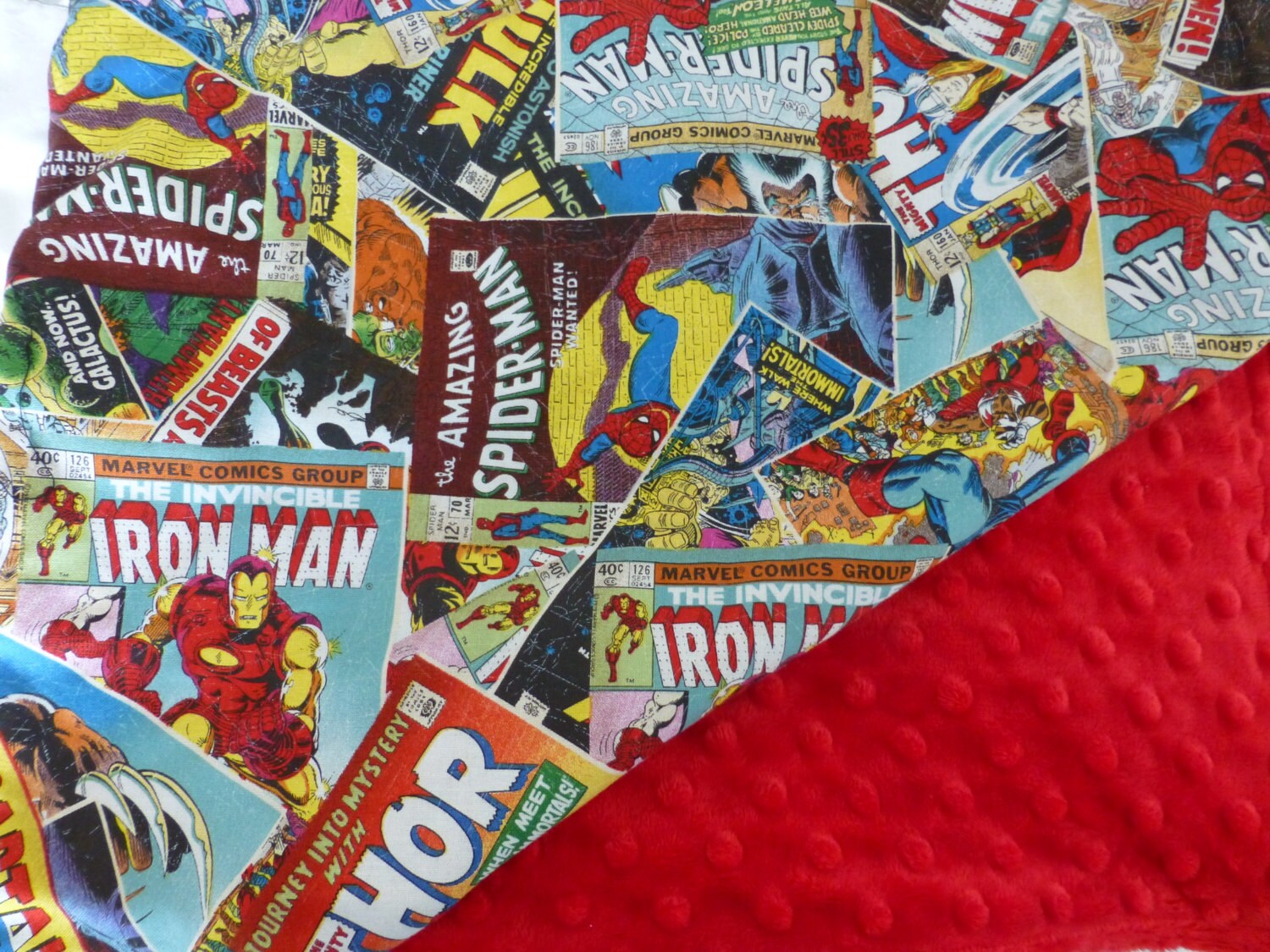 Marvel Avengers Comic Book Covers fabric with Red or Navy Etsy