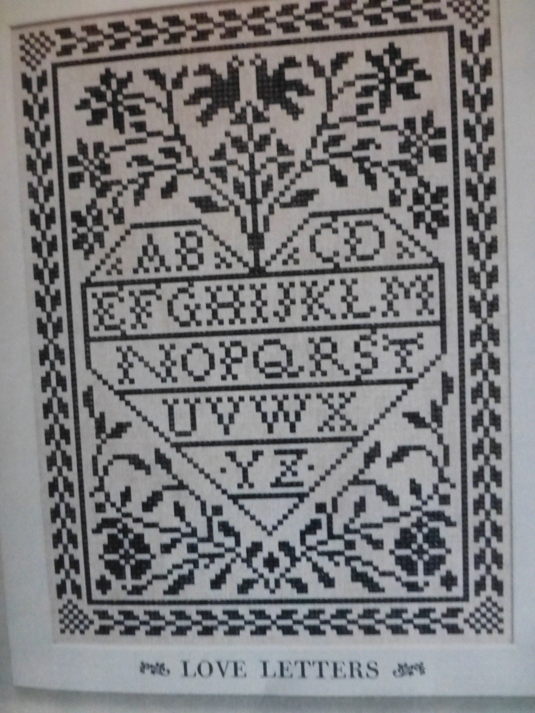 Modern Folk Embroidery Stitch Chart Love Letters One Colour Letters