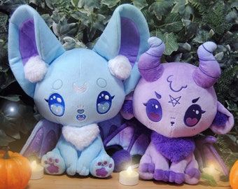 Demon Goat Plushie, Kawaii Pastel Goth Plush, Decorative Gamer Plush
