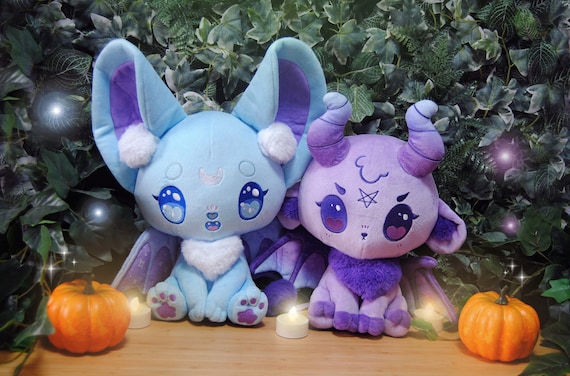 Demon Goat Plushie, Kawaii Pastel Goth Plush, Decorative Gamer Plush