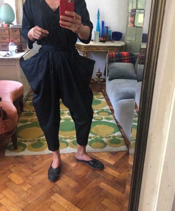 80s/ S / Vintage Kenzo black wide avant garde hare