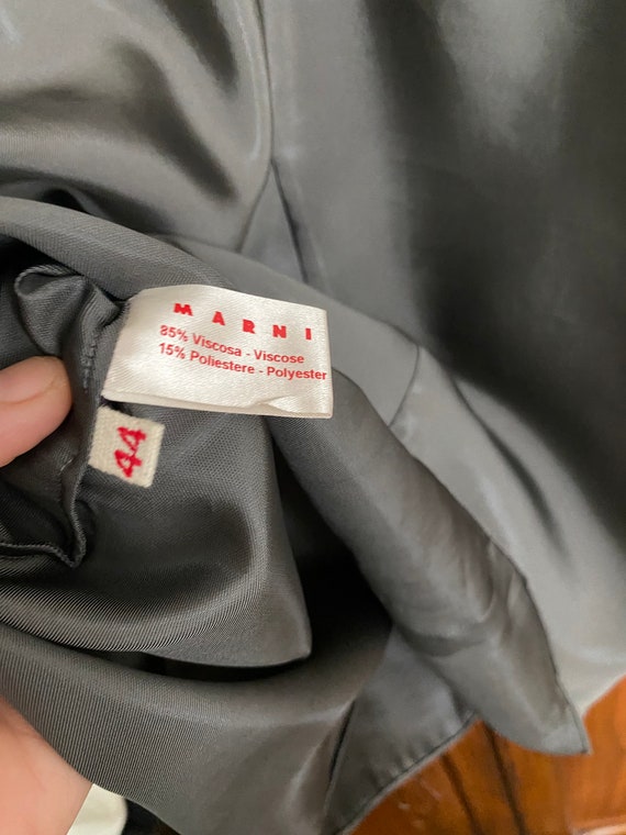 M/ Marni vintage grey metallic viscose T shirt bl… - image 7