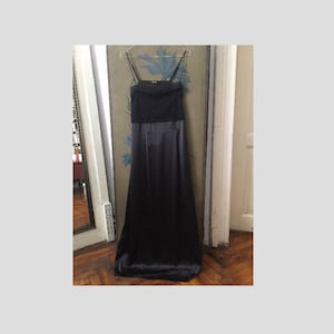 Silk lace black long La Perla slip dress lingerie/ size L maxi