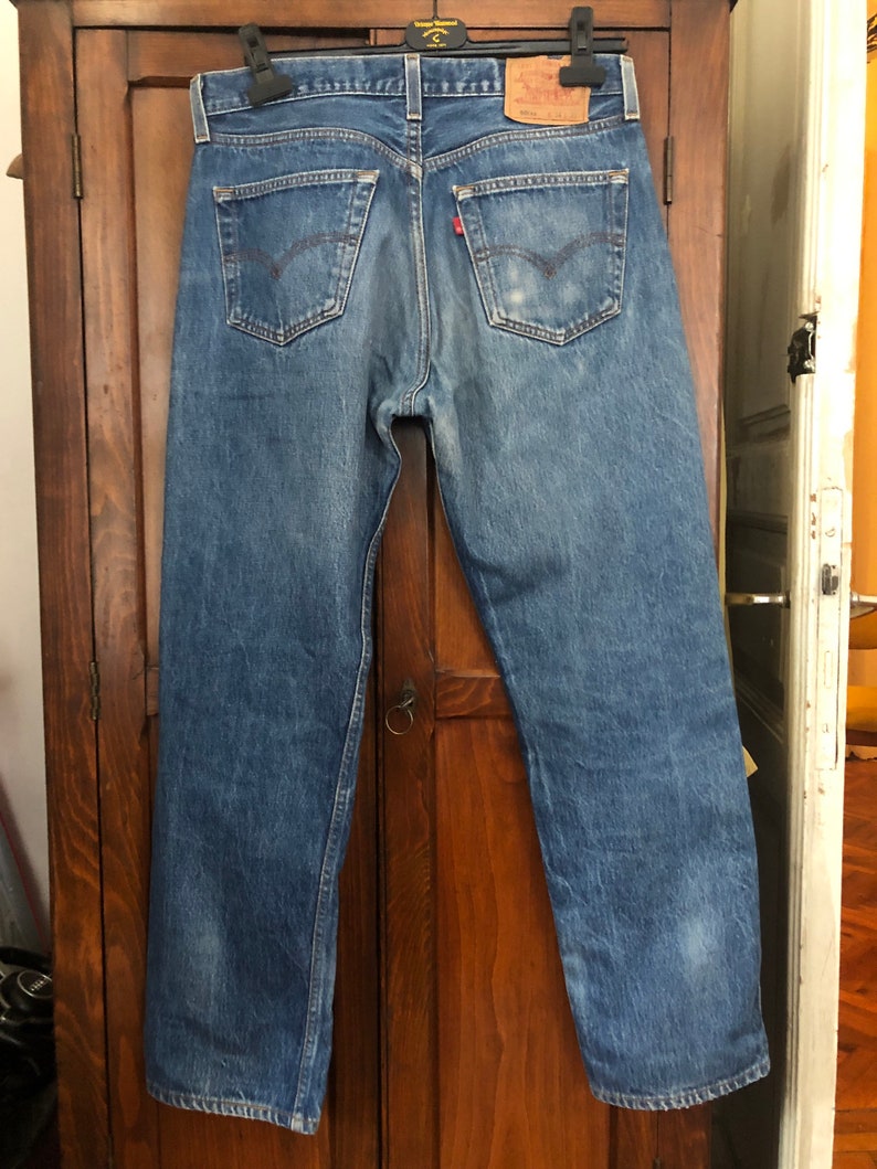 W 34 x 29 Levis 501 xx blue indigo washed out jeans / made in | Etsy