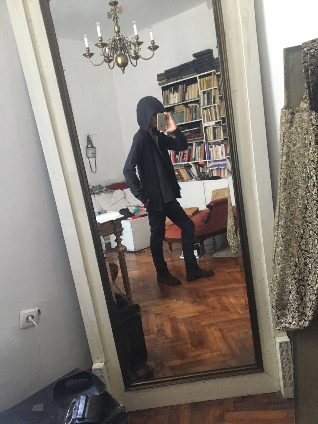 Helmut Lang Black Extravagant Hoodie Sweatshirt Jacket / Cotton 