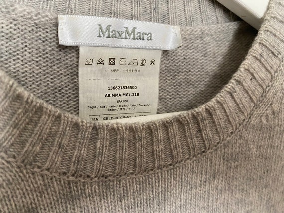 S/ Long grey Max Mara cashmere wool sweater side … - image 5