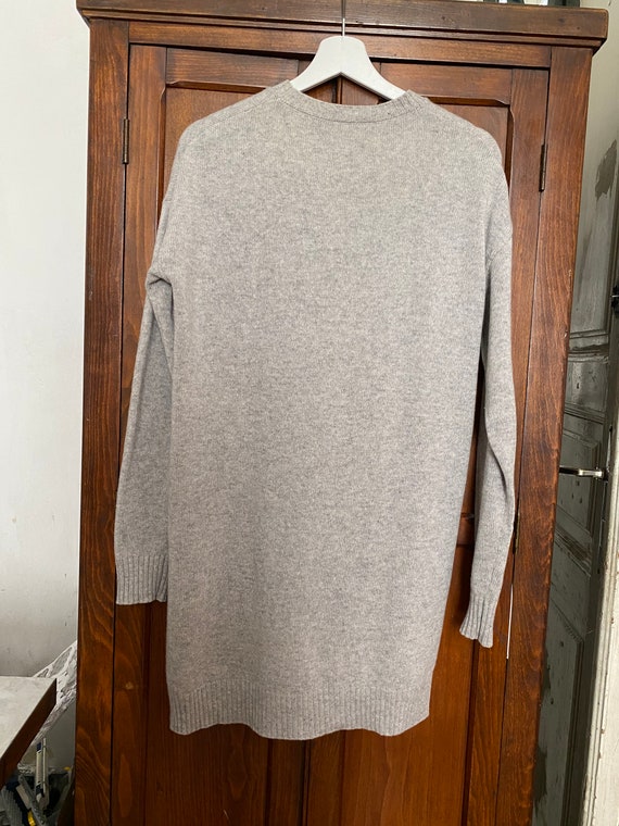 S/ Long grey Max Mara cashmere wool sweater side … - image 7