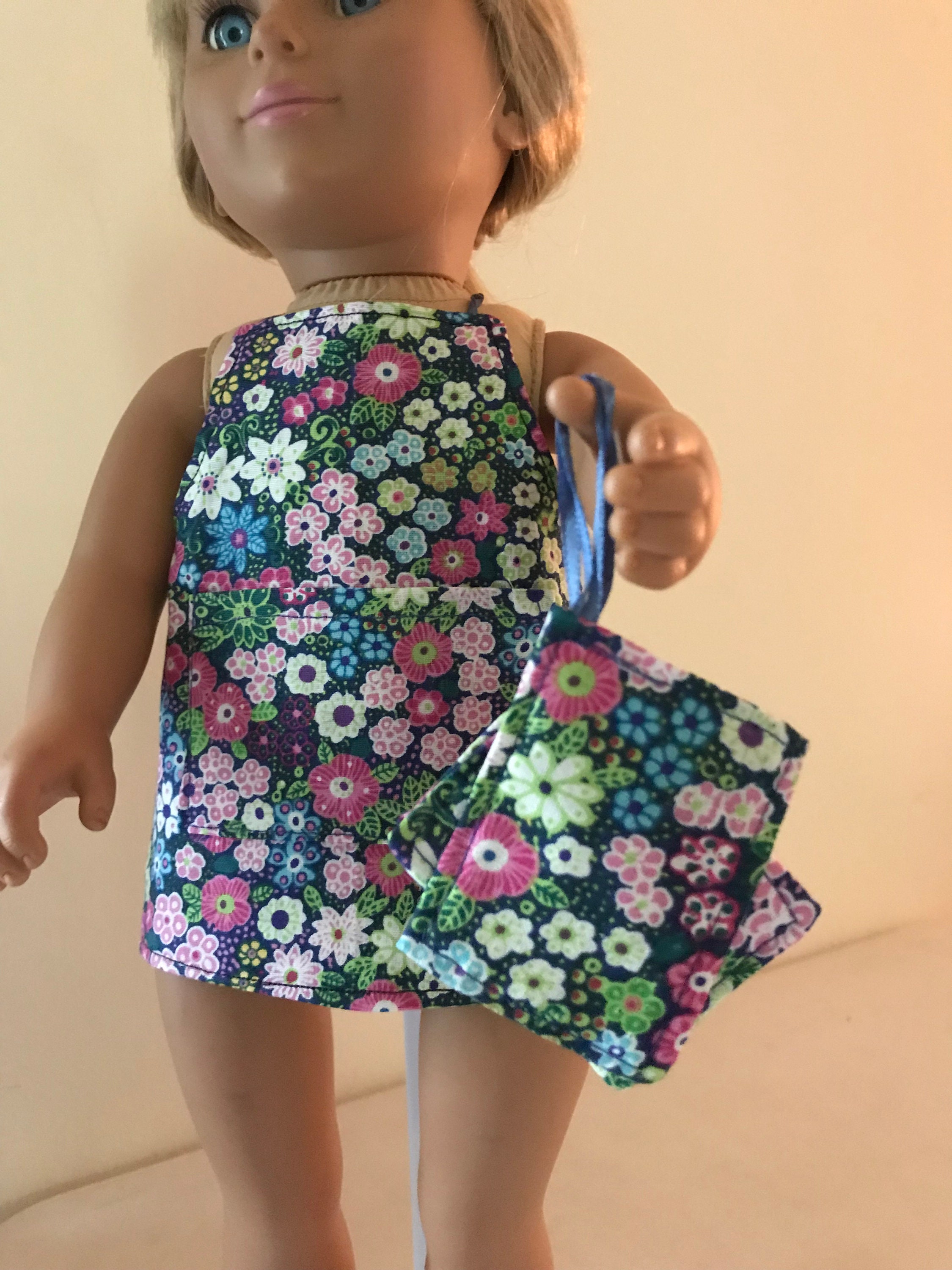 Doll Apron and Matching Potholders Set