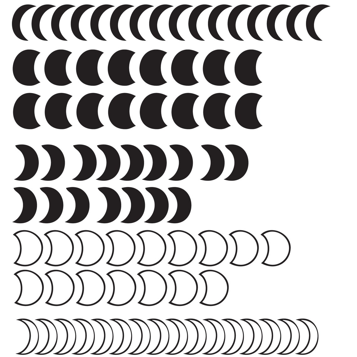 80 Half Moon Wall Sticker Decal Nursery Kids Bedroom Etsy