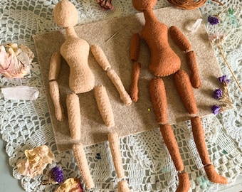 Einfaches Puppenmuster, sofortiger Download, PDF-Muster, YouTube-Tutorial, Schwierigkeitsgrad Mittelstufe, Kugelgelenkpuppe, BJD