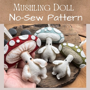 No-Sew Mushling - Mushroom Doll Ornament Pattern, Instant Download PDF Pattern, YouTube Tutorial - Skill Level Beginner