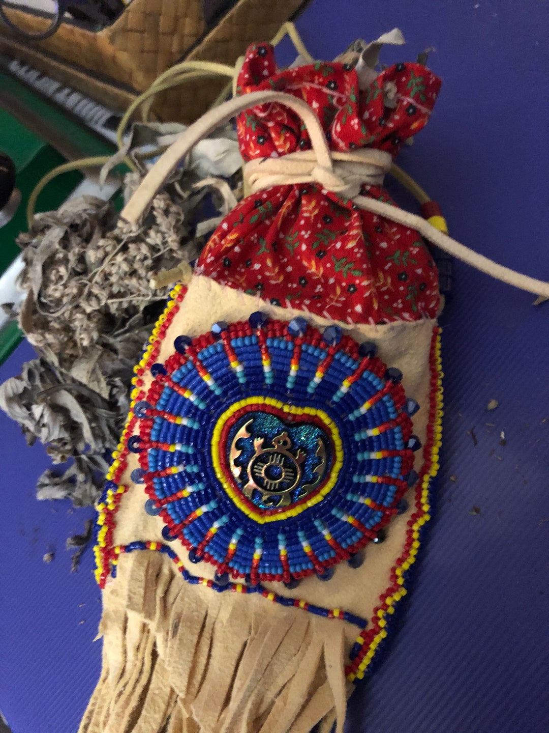 Hand Beaded Medicine Bag Etsy