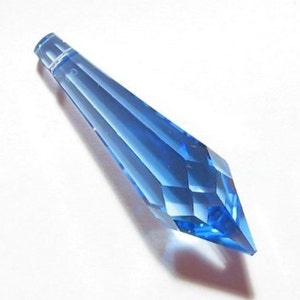 Swarovski Strass 8611 40x11mm Medium Sapphire Blue Crystal Pendant Drop Prism (sku 11455 - 8611-40-MS)