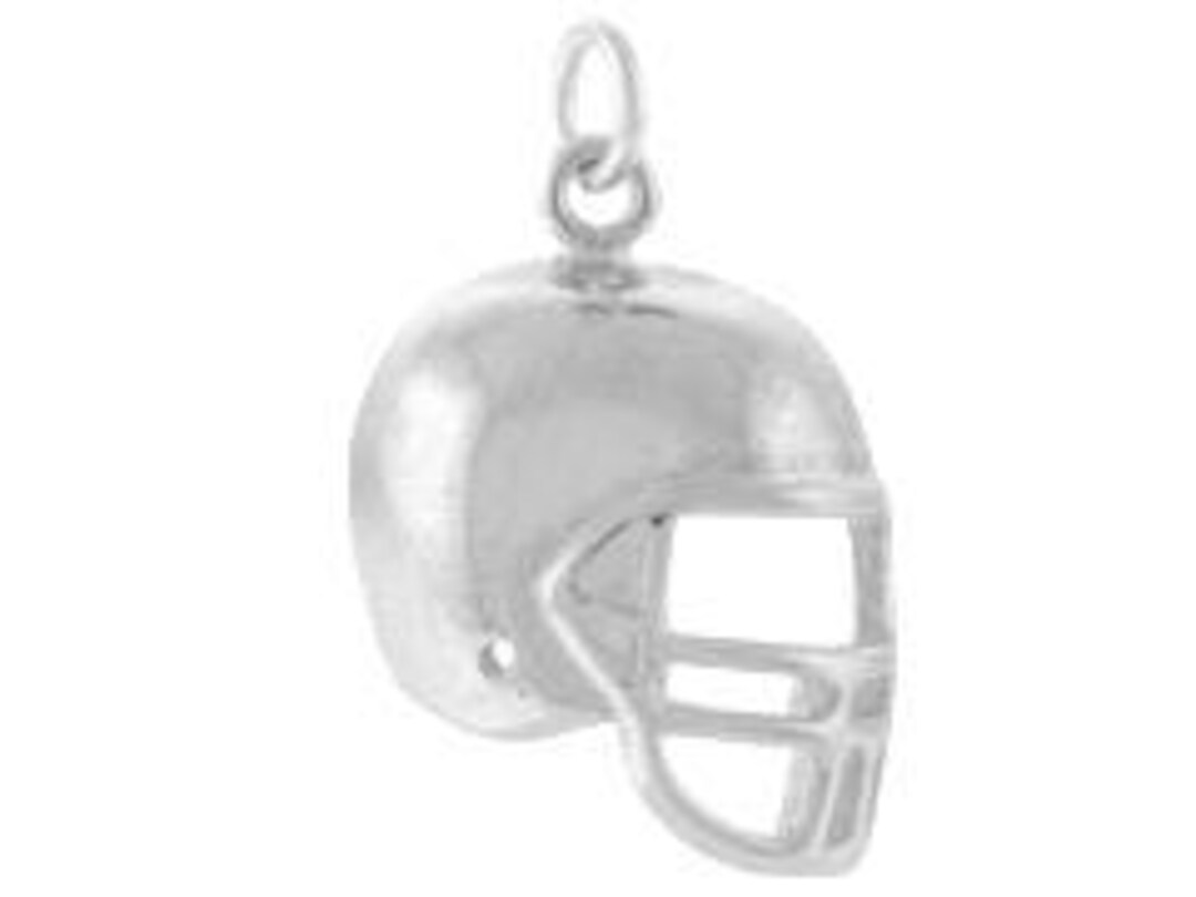 Sterling Silver 24x15mm Football Helmet Charm Pendant sku Etsy
