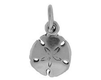 Sterling Silver Small 8mm Sand Dollar Charm (sku 3479 - CHSS-SEA-G)