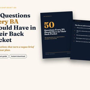 50 Business Analyst Questions PDF | Stakeholder Interview Cheat Sheet (Digital Download)