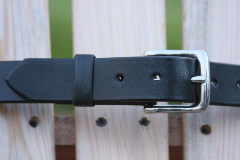 Amish Made Black Leather Belt English Bridle Leather Men Etsy