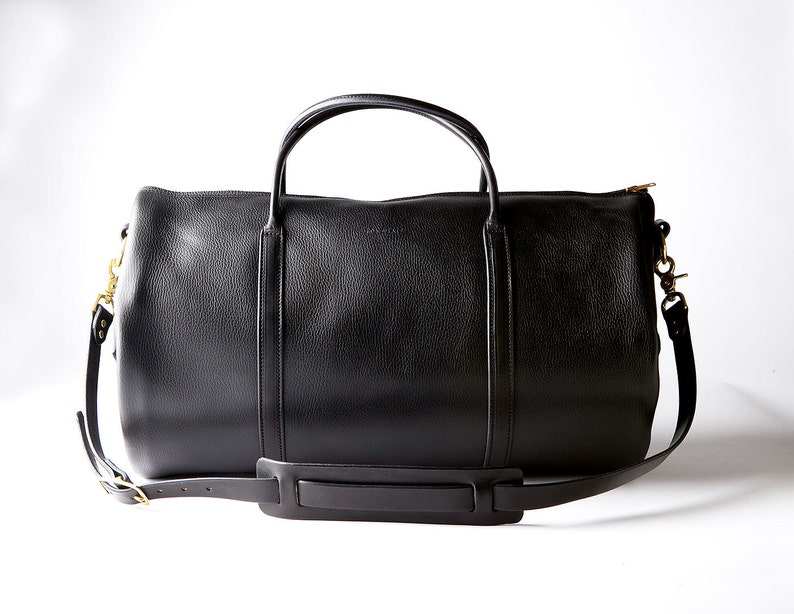 weekend bag black leather