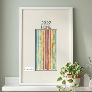 Temperature Cross Stitch Pattern 2027, Year Tracker Chart, Fahrenheit and Celsius PDF