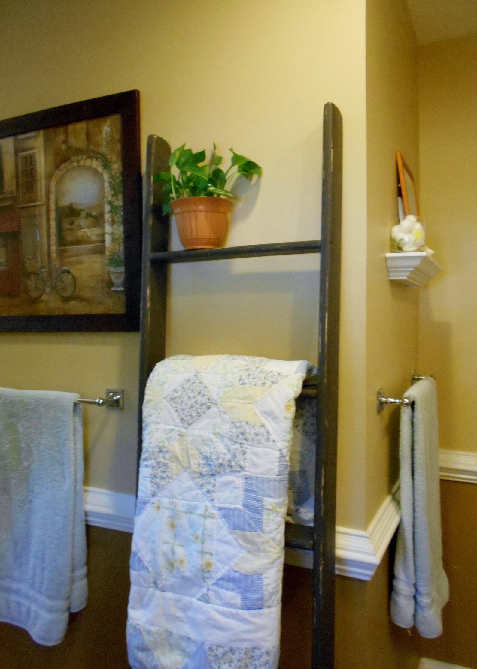 WOOD LADDER Towel Ladder for Bathroom - Etsy