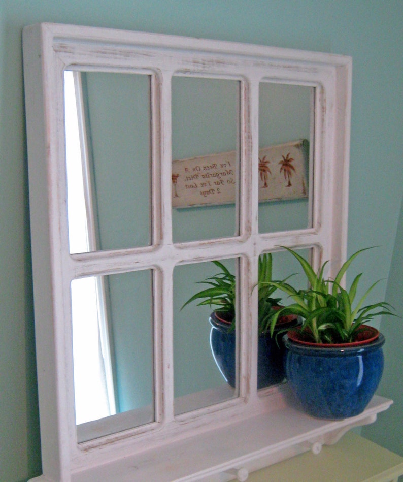 OLD WINDOW MIRROR Faux Window Mirror Rustic Etsy
