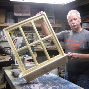 Reserved For David - Farmhouse Window Mirror with Shelf: Reclaimed Wood Rustic Decor image 16