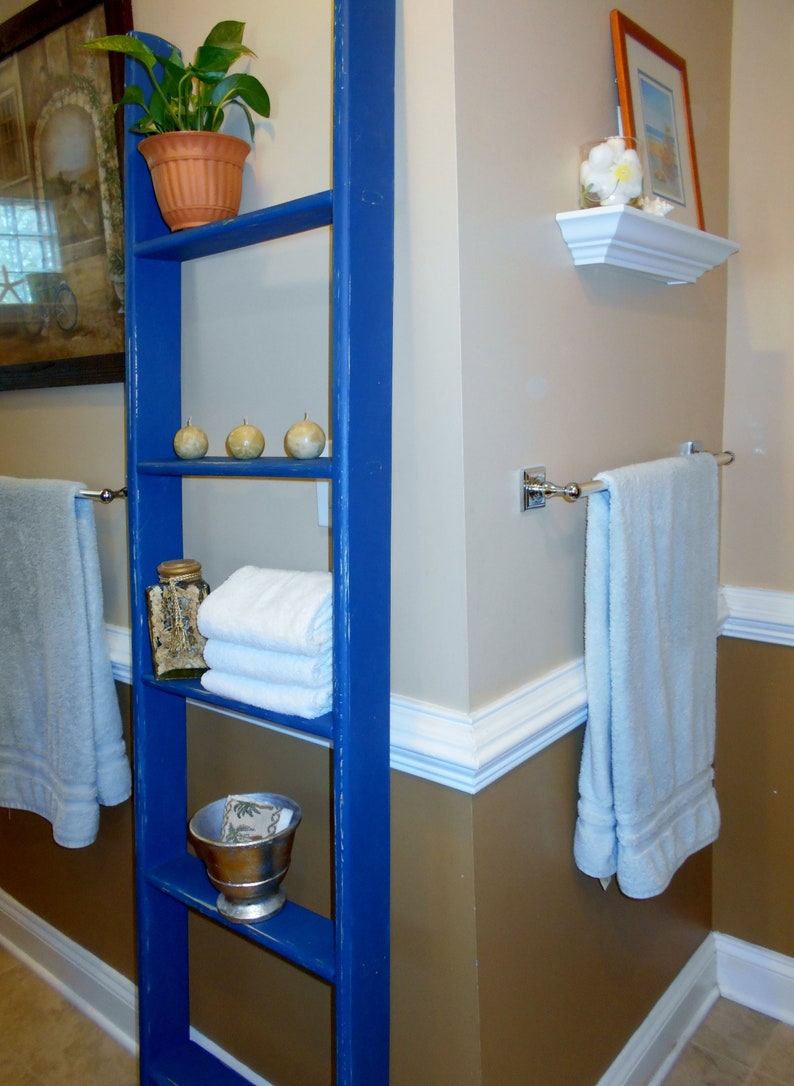 WOOD LADDER Towel Ladder for Bathroom Etsy