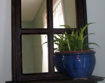 Mirrored Window Shabby Chic Mirror Black Mirror