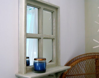 Farmhouse Mirror, Rustic Wall Mirror, Shabby Chic Mirror, Living Room Mirror, Wall Mirror, Rustic Wall Decor