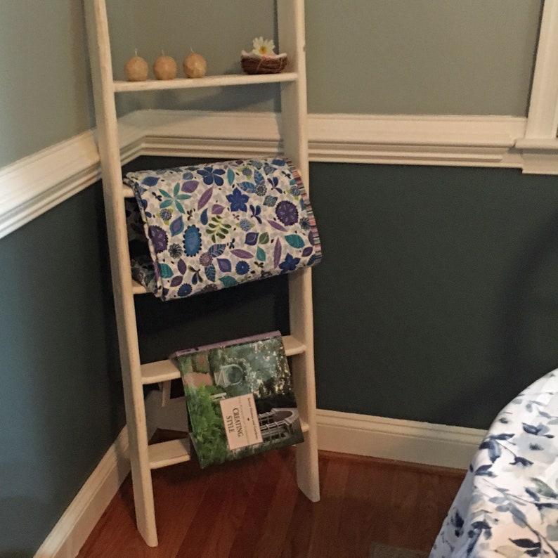 RUSTIC LADDER SHELF Bathroom Wall Decor Personalized Ladder Etsy