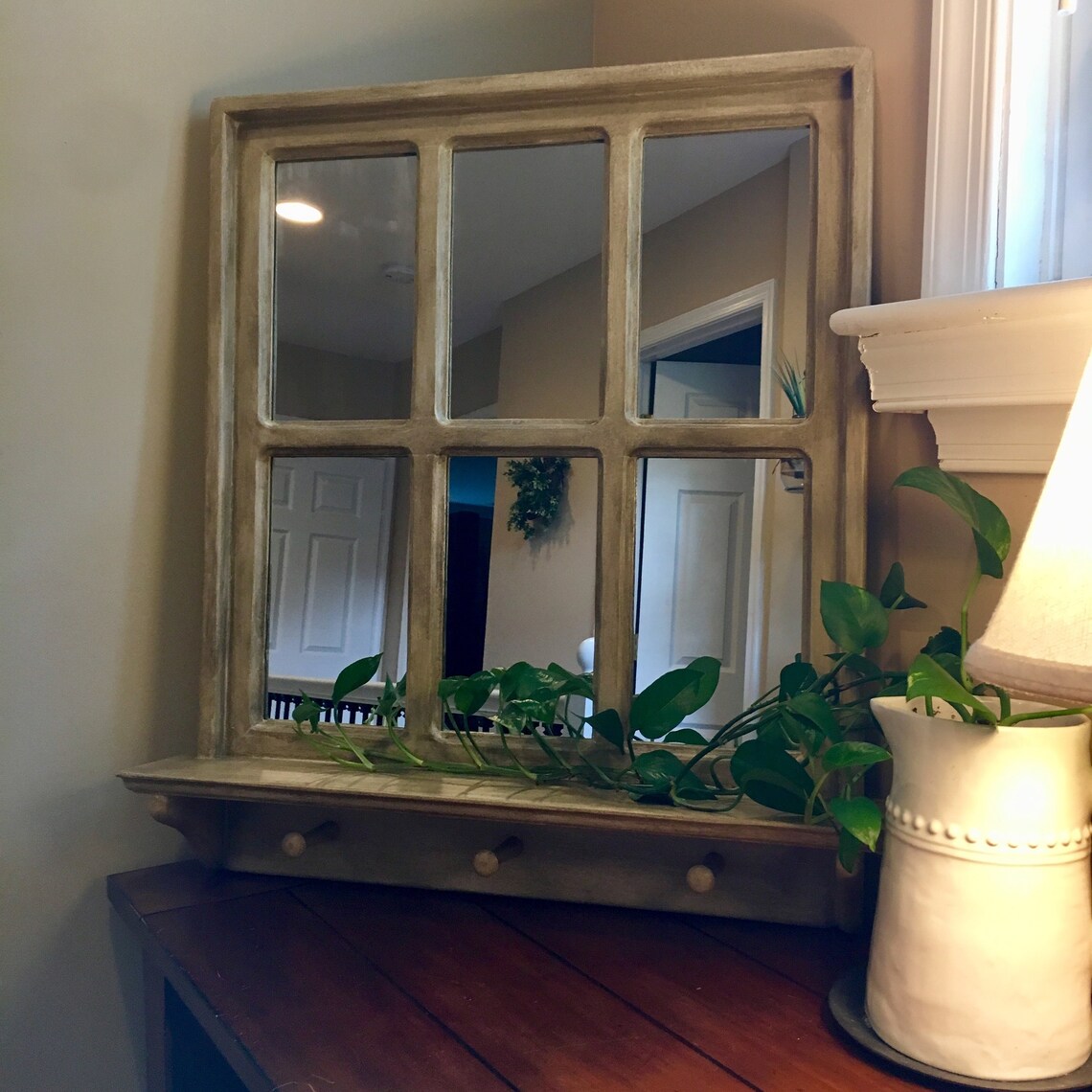 Rustic Farmhouse Mirror Window Pane Mirror Rustic Mirror Etsy