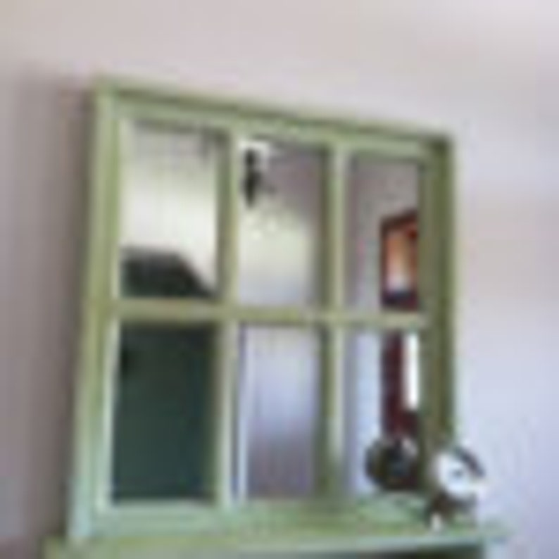 Farmhouse Window Mirror With Shelf Rustic Mirror Rustic Etsy