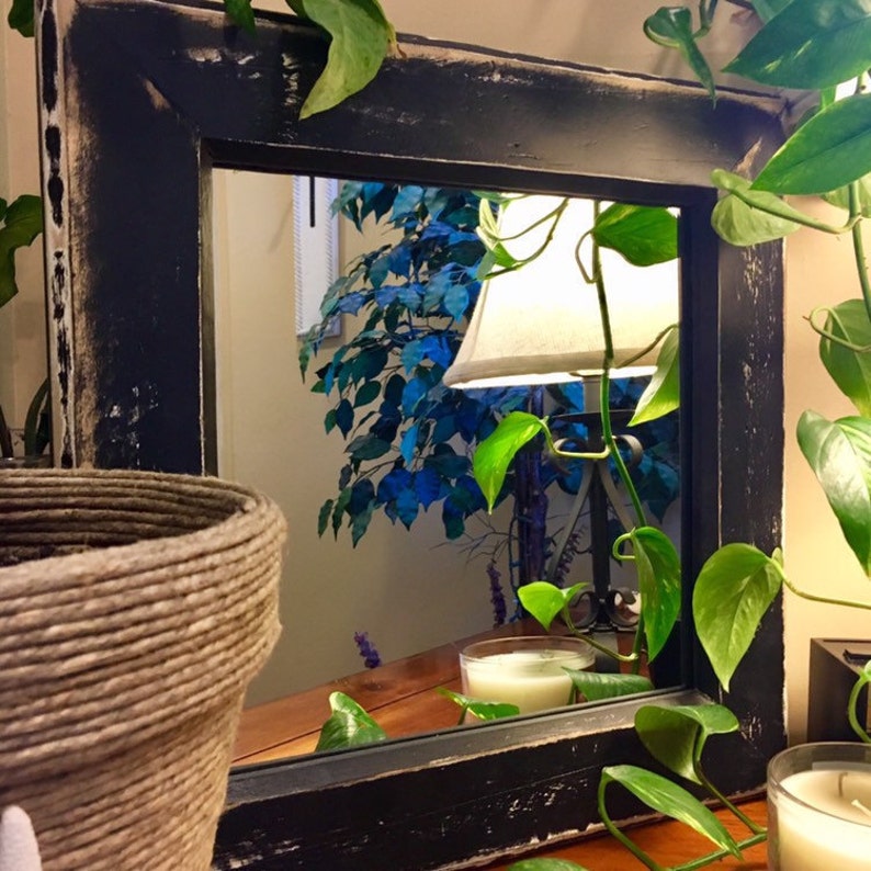 Rustic Farmhouse Mirror in Black Etsy