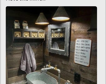 Black Rustic Mirror: Reclaimed Wood Farmhouse Decor (17.5" x 17.5")
