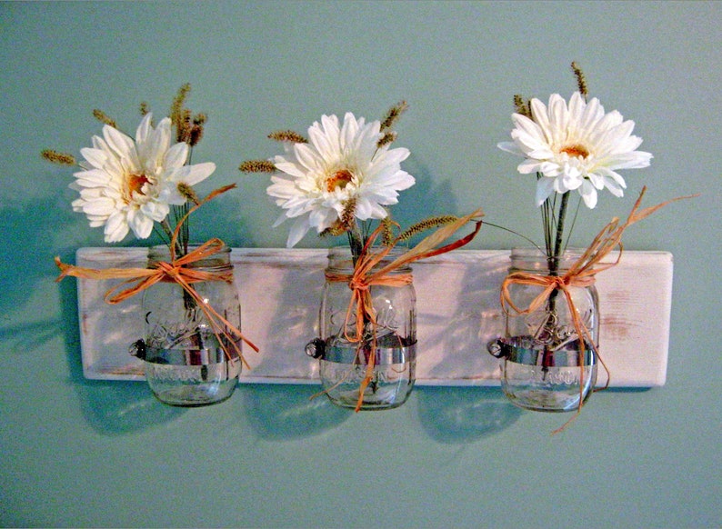 Hanging Wall Vase Mason Jar Sconces Hanging Vases Etsy