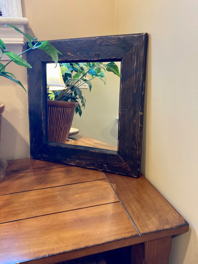 Black Rustic Mirror Black Wall Mirror Etsy