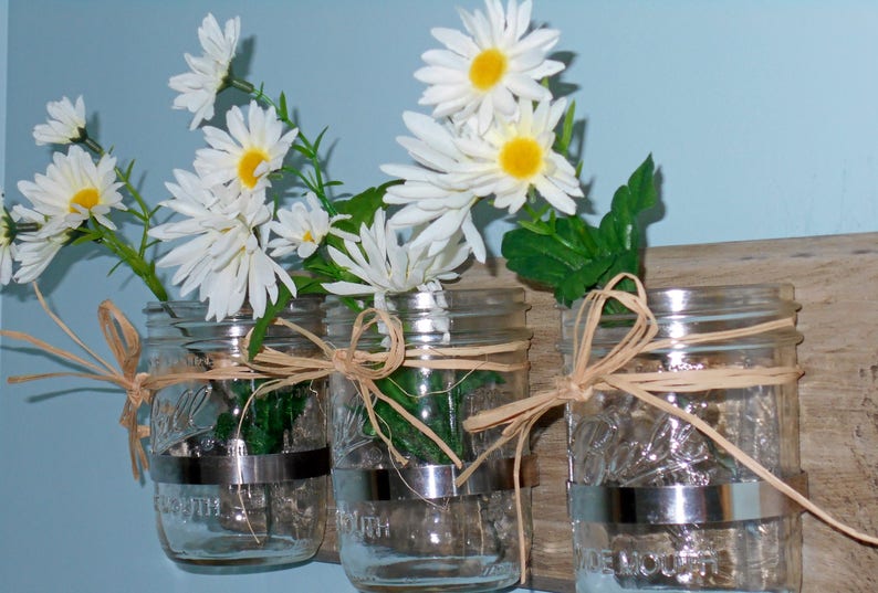 Hanging Wall Vase Mason Jar Sconces Hanging Vases Etsy